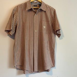 Mens Shirt Chaps Large (L) Button Up Short Sleeve Shirt